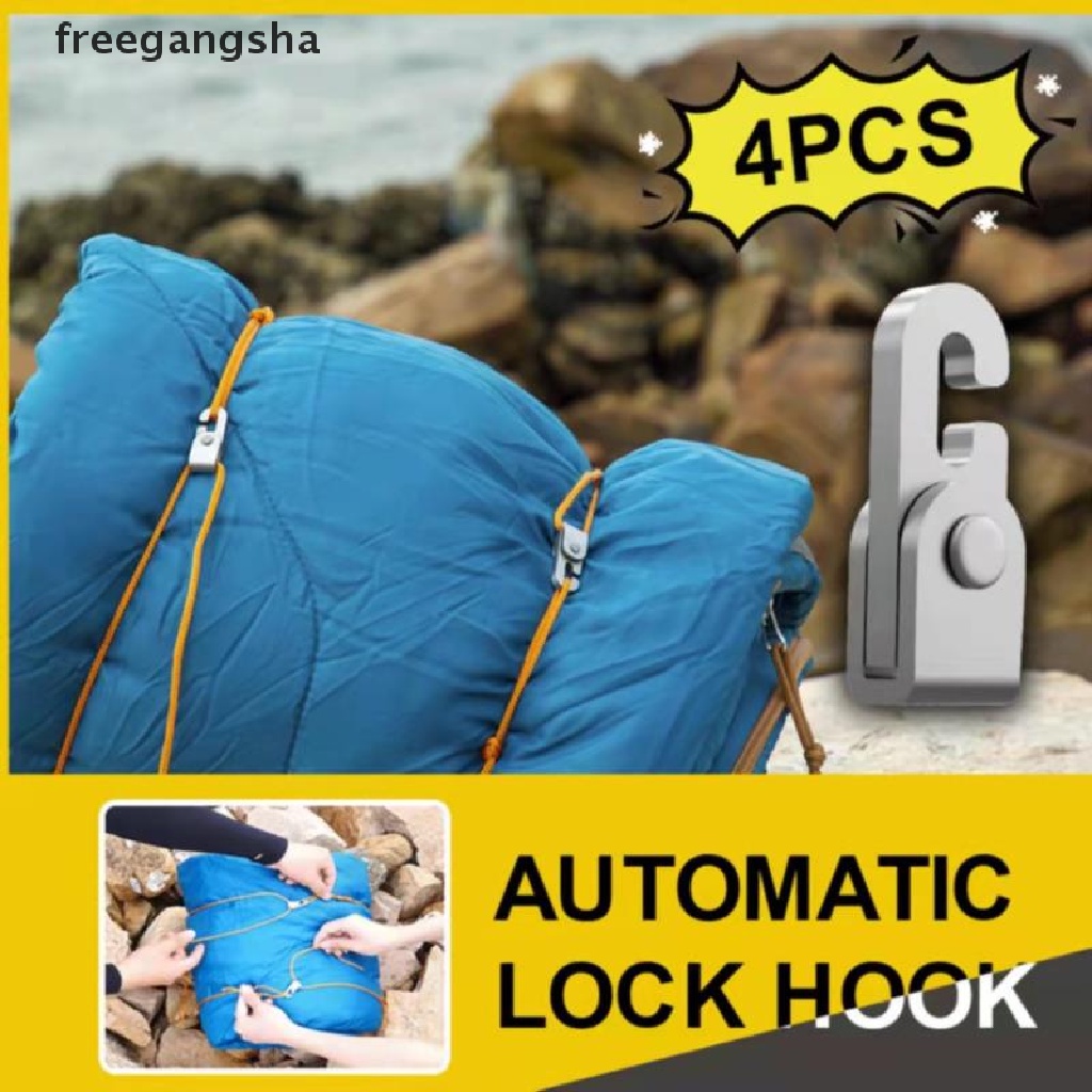 [FREG] Automatic Lock Hook Self-locking Free Knot Easy Tighten Rope Kit For Camping FDH