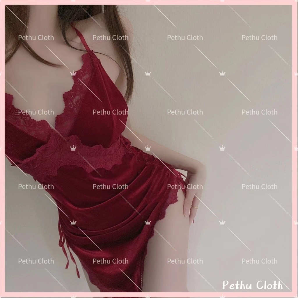 （Q1,HCM) Đồ ngủ sexy ữHàn Quốc 2 dây ren dễ thương hở lưng cao cấp quyến rũ 40-65kg--014