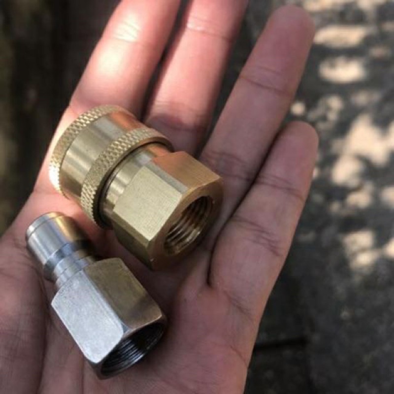 Bộ khớp bi nối nhanh dây rửa cao áp  3/8  lắp máy rửa xe công nghiệp