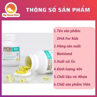 DHA cho bé Bioisland DHA For Kids 60 Viên Úc Cho Bé Từ 7 Tháng Tuổi Trở Lên Giúp Bé Thông Minh Nhanh Nhẹn