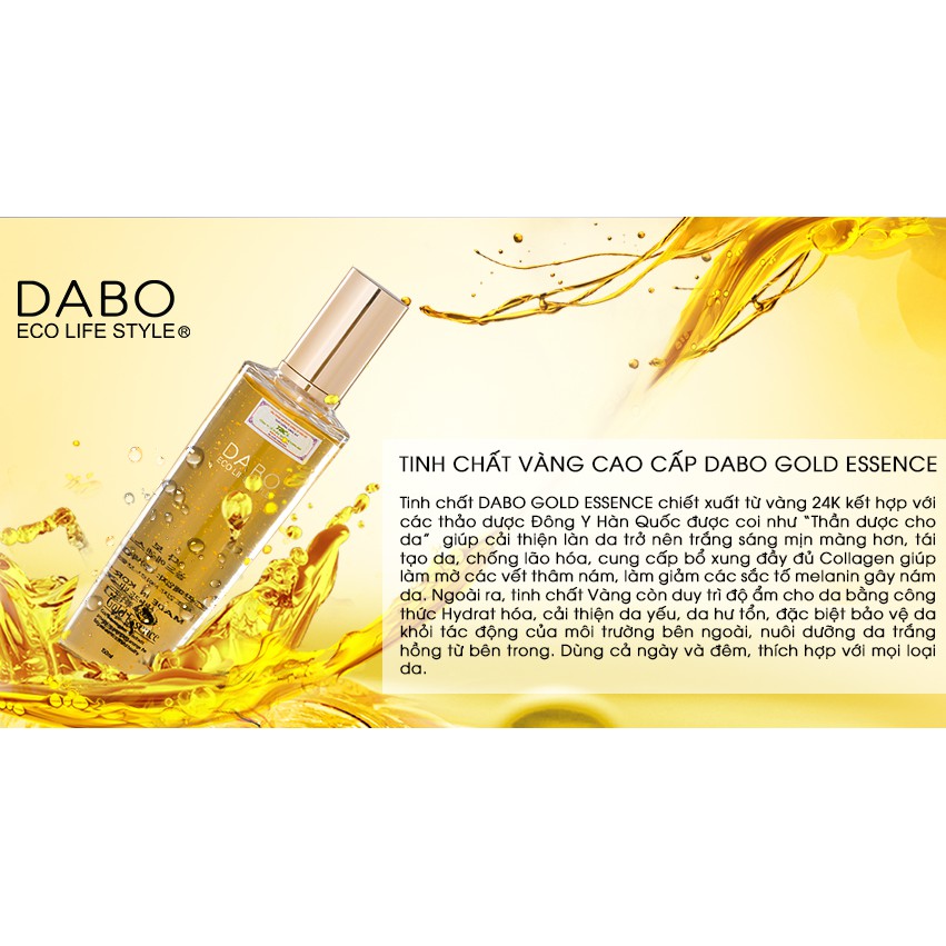 Serum Vàng 24K Cao Cấp Hàn Quốc DABO GOLD ESSENCE Dưỡng ẩm Dưỡng Trắng Mịn Da ( 150ml) ( hàng chính hãng)