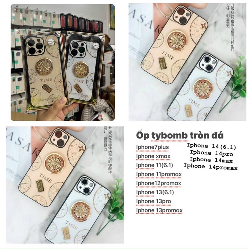 Ốp TYBOMB TIME đính đá ip14/ ip14 pro/ ip14 pro max