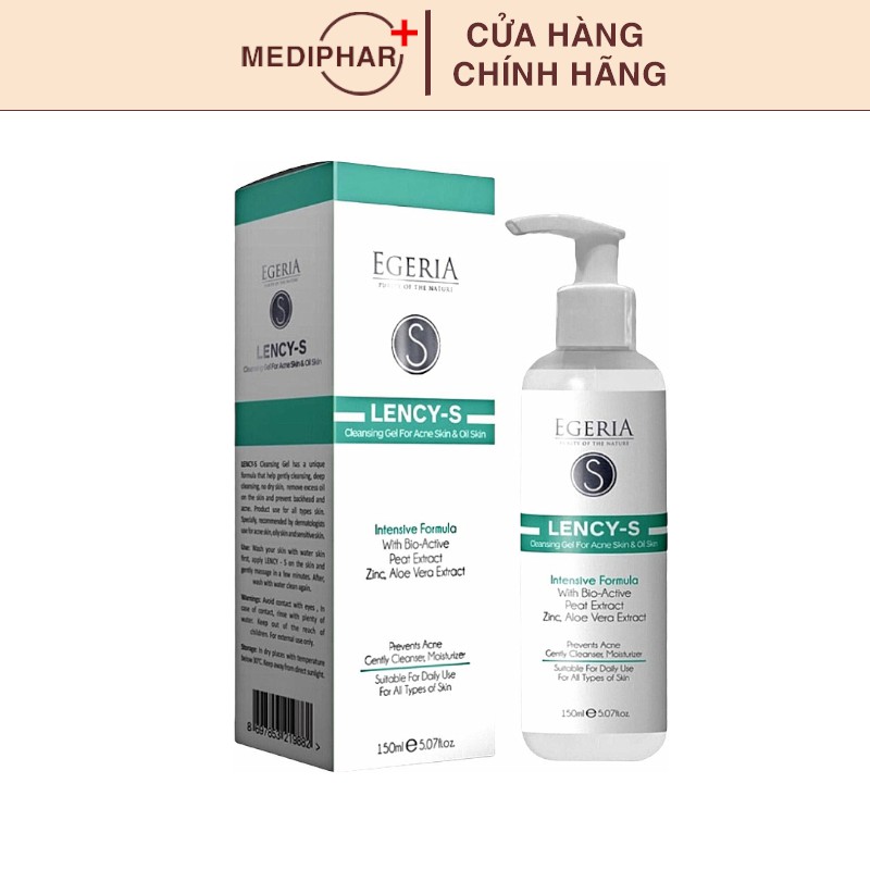 Sữa Rửa Mặt Dưỡng Ẩm Giảm Mụn Cho Da Thường, Khô, Dầu, Nhạy Cảm, Hỗn Hợp EGERIA LENCY-S Cleansin | BigBuy360 - bigbuy360.vn