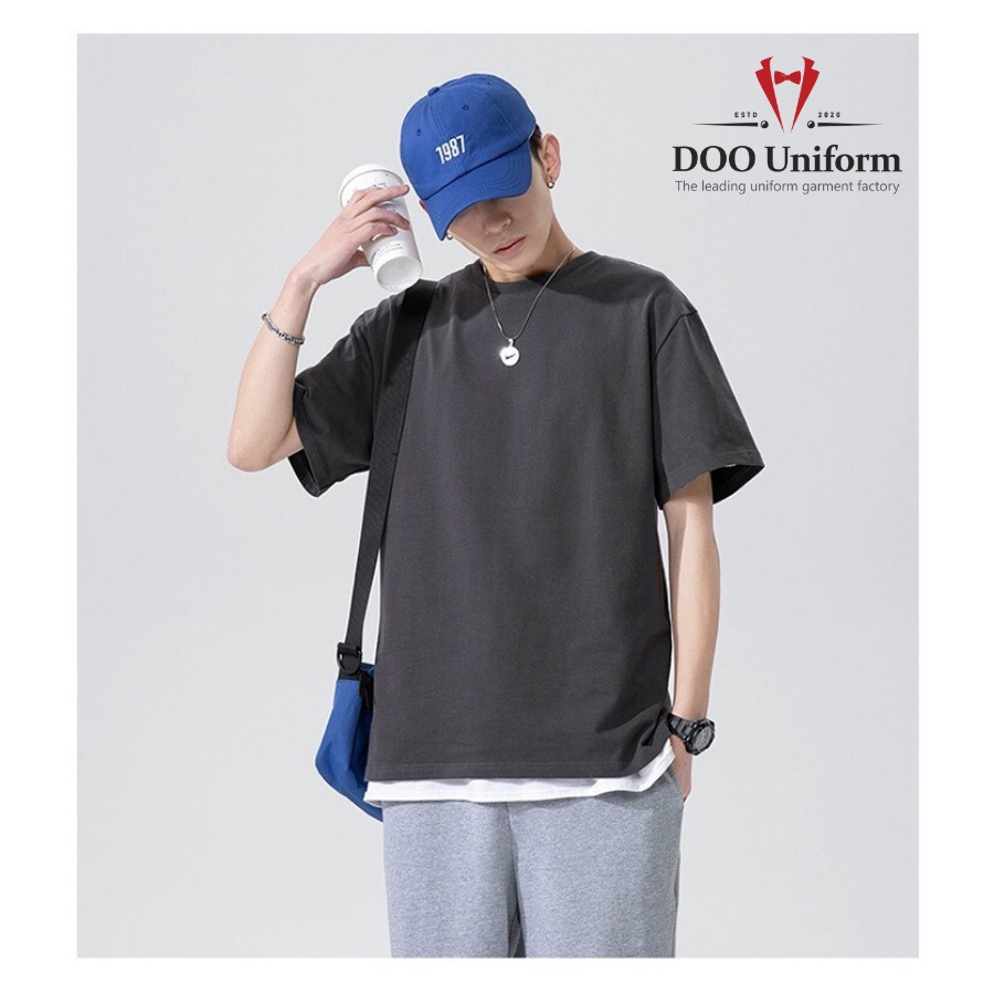 [DOO T-SHIRT] Áo Thun Màu Chuột Unisex Nam (Cotton 65/35)
