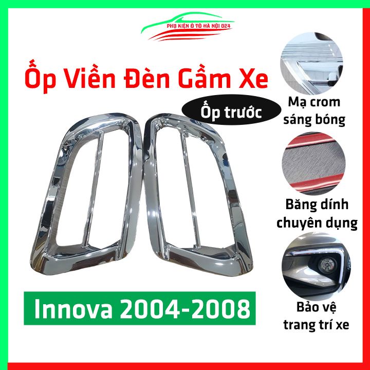 Ốp viền đèn gầm trước Innova 2004-2008 mạ Crom chống trầy trang trí làm đẹp xe