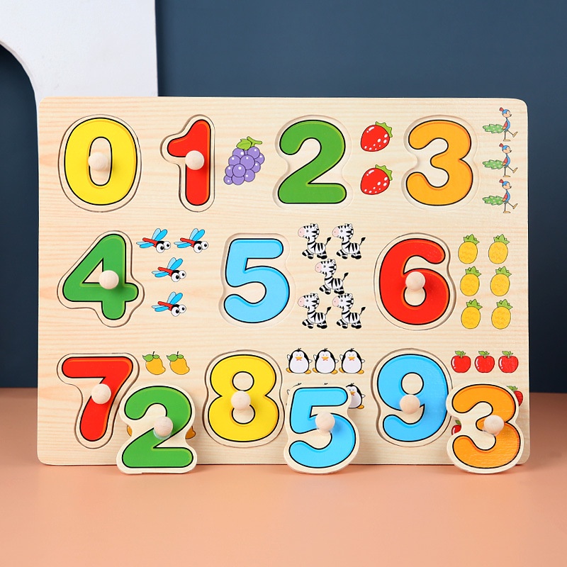 Loại to 30x22cm - Đồ Chơi Trẻ Em Bảng Ghép Hình Núm Gỗ Thông Minh Cho Bé - Đồ chơi trí tuệ