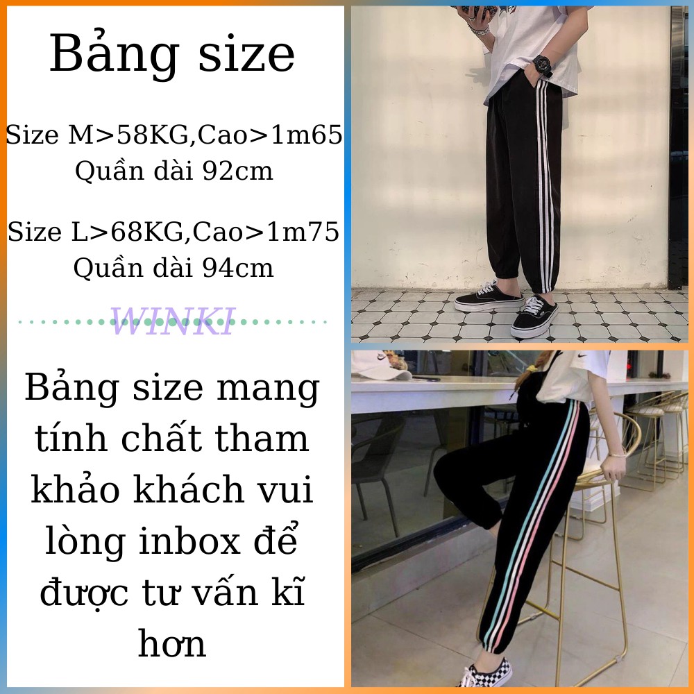 [Mã FAMARAL1 giảm 10K đơn 50K] Quần jogger 3 sọc, quần bo chun gấu sọc thể thao Unisex 2 Size M,L