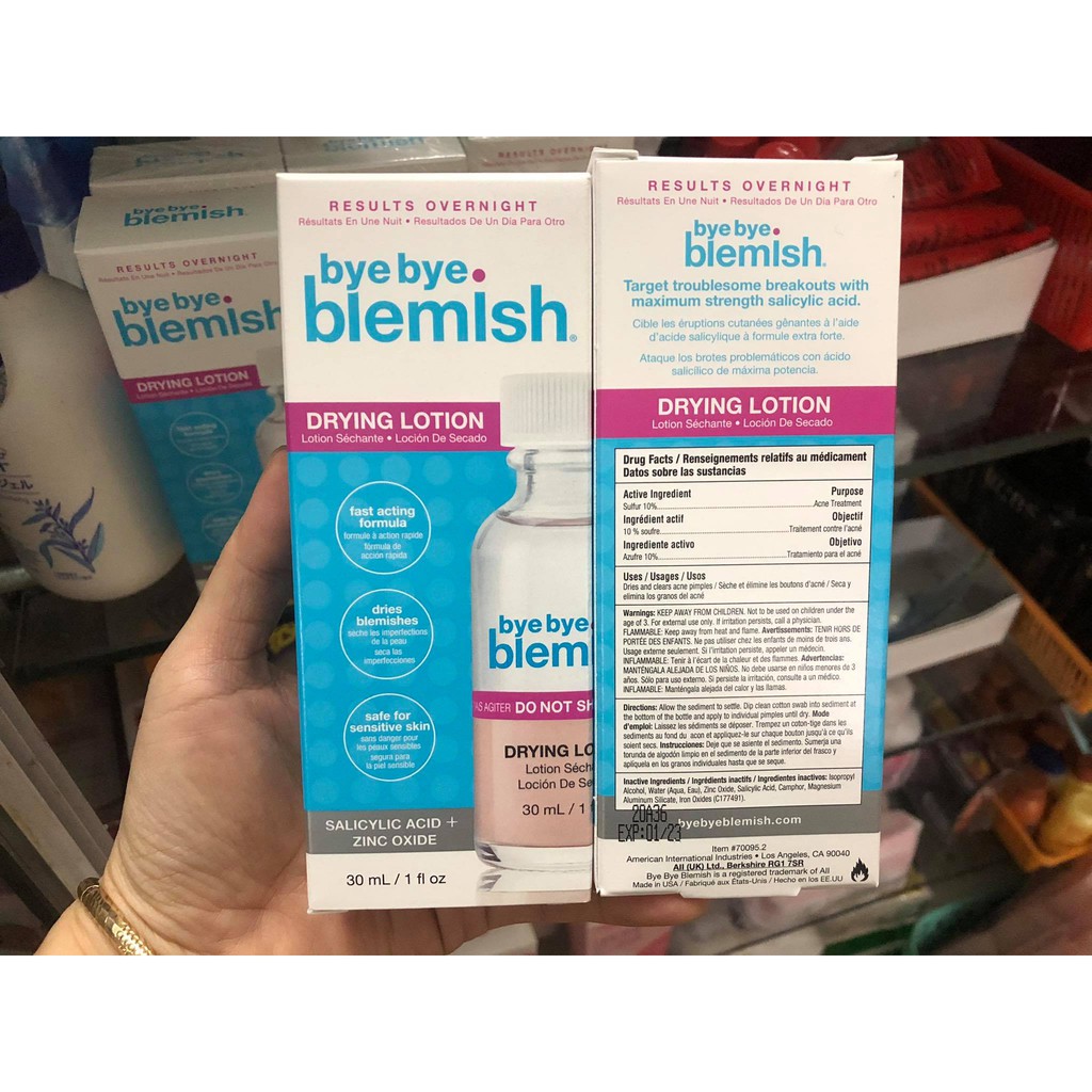 Kem giảm mụn Bye Bye Blemish Drying Lotion - USA