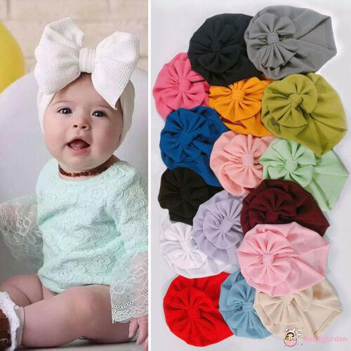 Mũ beanie turban trùm đầu giữ ấm thắt nơ thời trang cho bé gái sơ sinh