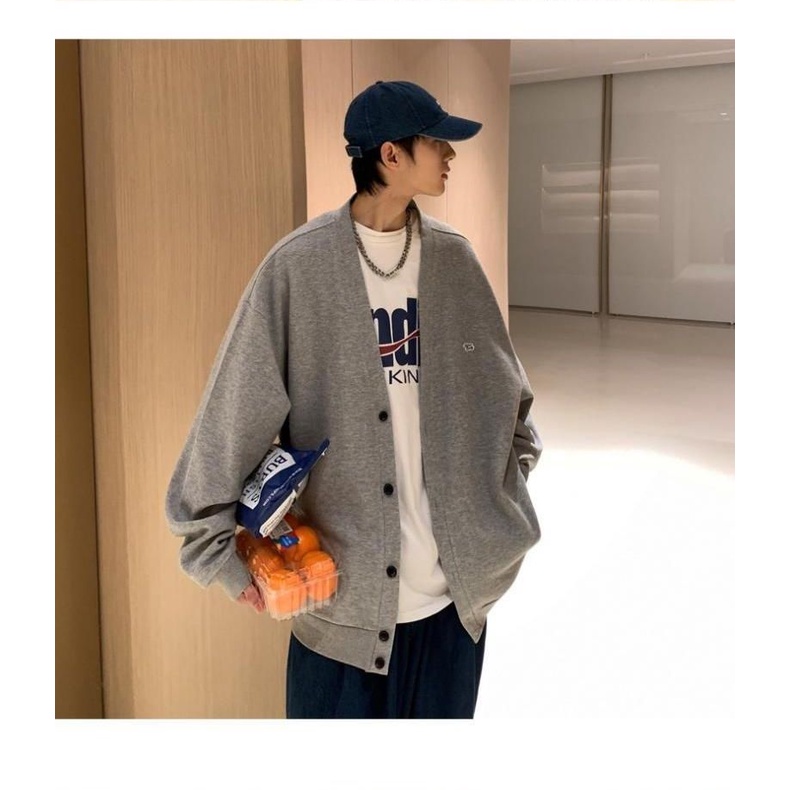 Áo khoác cardigan dáng rộng phong cách Nhật trẻ trung dành cho nam