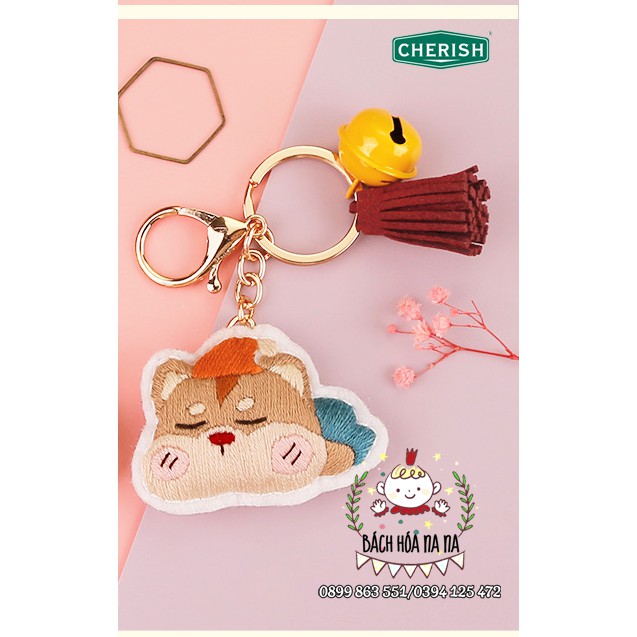 Cặp vợ chồng thêu chìa khóa/ động vật nhỏ chìa khóa ĐÁNG YÊU/ DIY thêu thủ công chìa khóa / BÁCH HÓA NA NA
