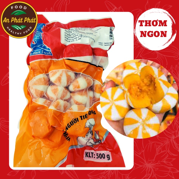 Viên Thả Lẩu trứng Cá Phú Mark, màu Cam, gói 500g. Ngon như hàng Malaysia, vị surimi kết hợp