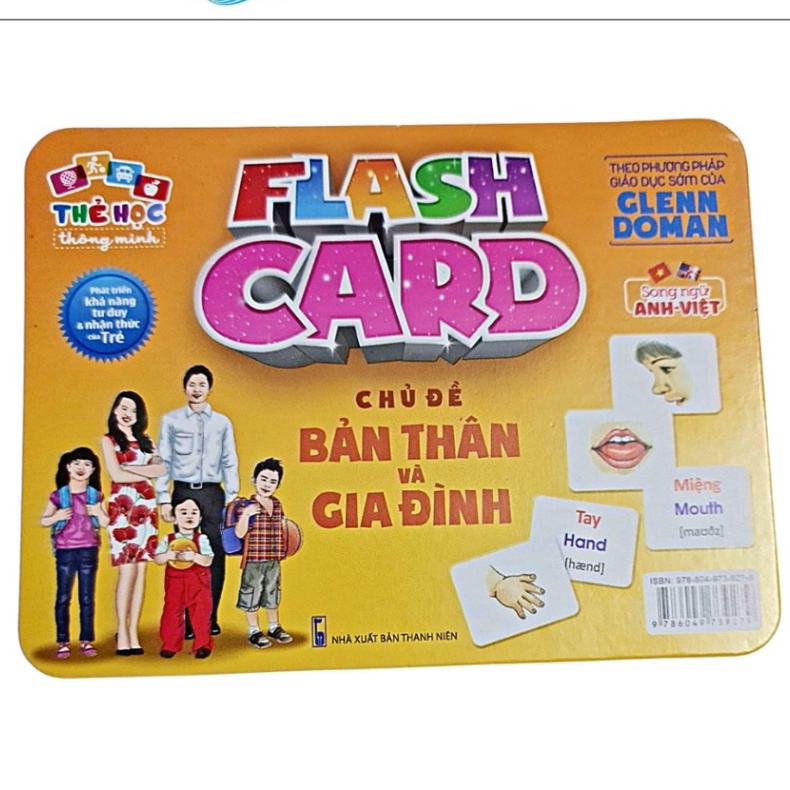 Thẻ học theo chủ đề song ngữ Việt - Anh chủ đề bản thân và gia đình, thẻ Flashcard cho bé từ 0-6 tuổi TRITUEVIET