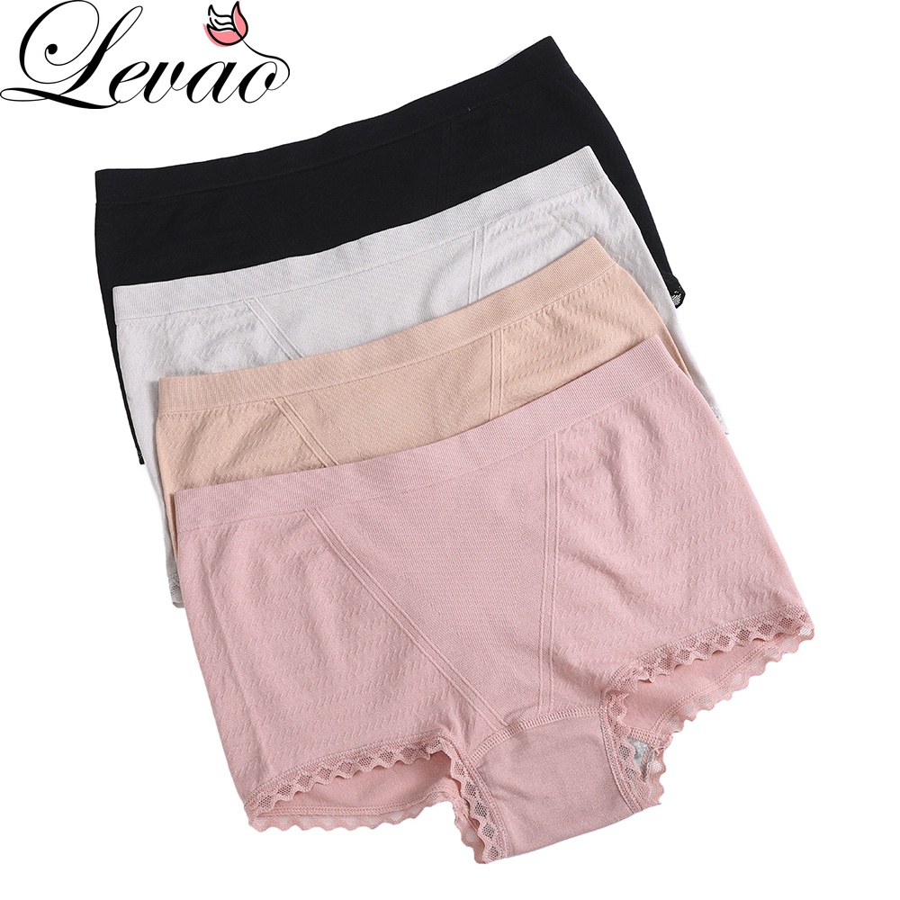Quần lót boxer LEVAO hông co giãn kiểu eo giữa tránh lộ bụng tiện dụng cho nữ