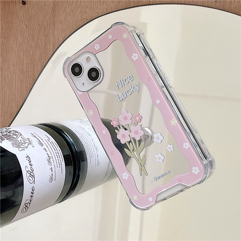 Ốp lưng iphone Ốp Điện Thoại Tráng Gương Hình Bó Hoa Cho iphone 13Promax xs/7/8/Pro/Max/Mini Dinuo case