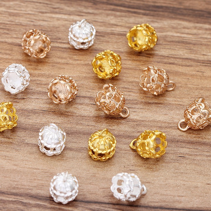 1 chụp gắn tua treo 8 lỗ loại đúc 13*15mm nguyên liệu làm trâm làm trang sức cổ trang cosplay cổ phục có màu KC
