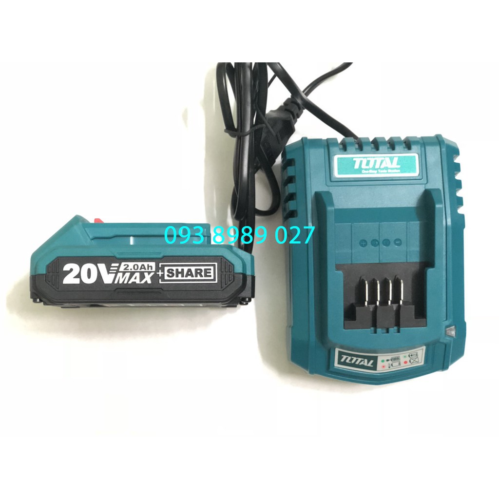 MÁY KHOAN BÊ TÔNG DÙNG PIN TOTAL 20V 2.0A/H TRHLI1601