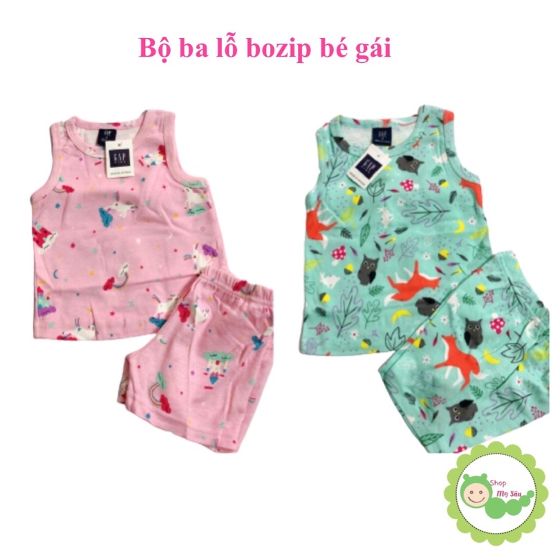 {8-20kg} Bộ ba lỗ, bộ sát nách bé gái vải bozip co giãn 4c