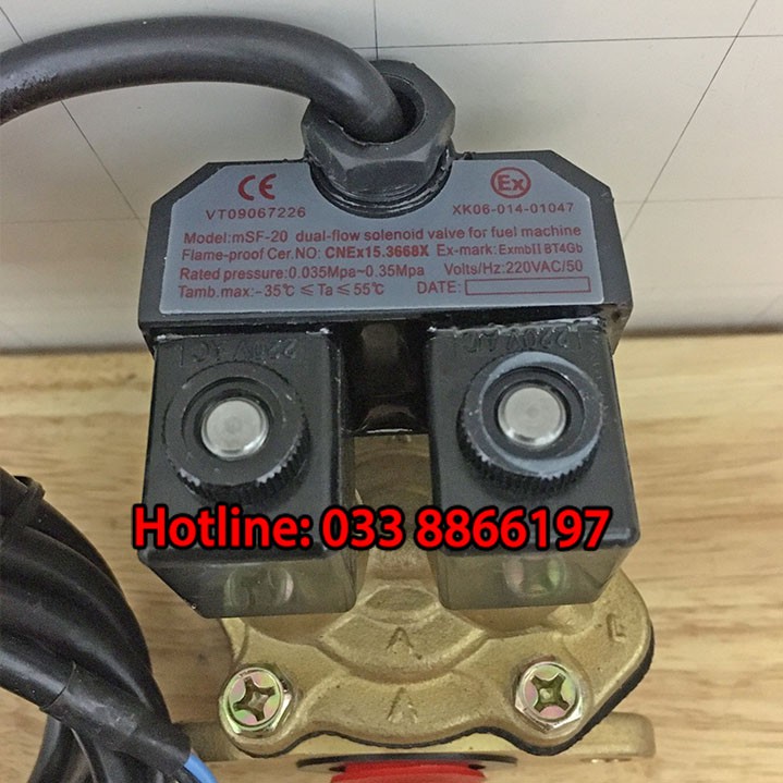 Van điện 2 cấp 220V phi 27 dùng cho trụ bơm xăng dầu