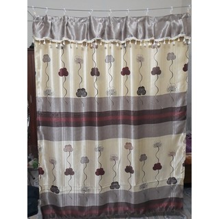 Rèm cửa may sẵn vải chống nắng hoa rẻ quạt