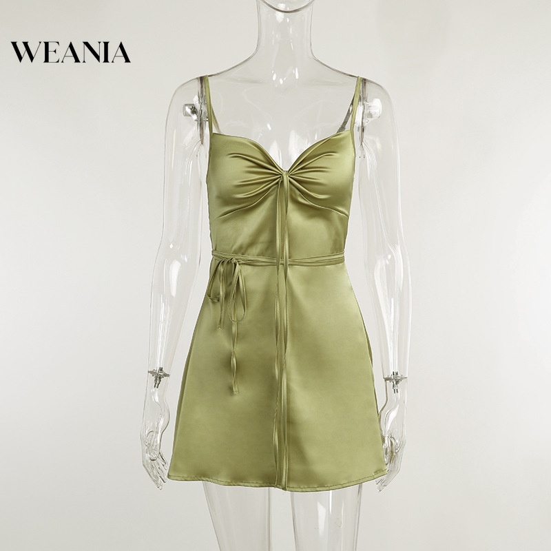 Đầm Dự Tiệc Hai Dây Vải Satin Quyến Rũ Thời Trang Mùa Hè