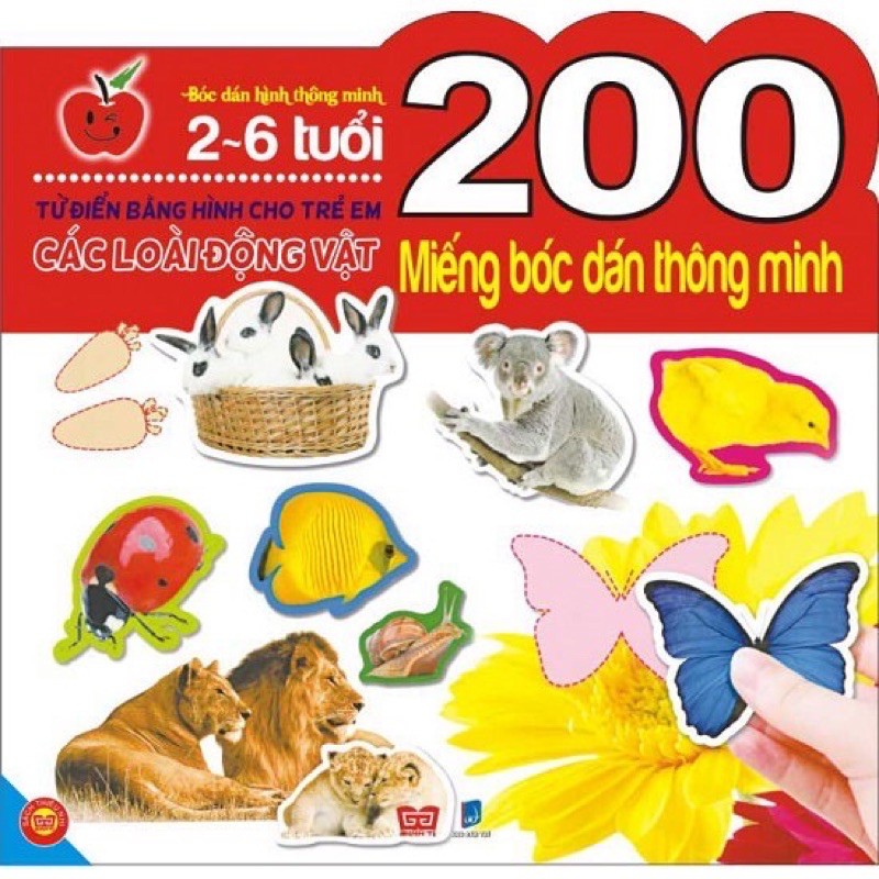 Sách - 200 Miếng Bóc Dán Thông Minh (2-6 Tuổi) - Các Loài Động Vật