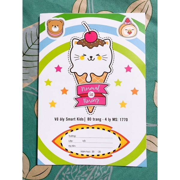 VỞ Ô LY HẢI TIẾN 80 TRANG SMART KIDS.HÀNG CAO CẤP 6 SAO.CHỐNG LOÁ MẮT