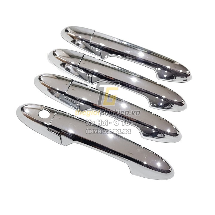 Bộ ốp tay nắm cửa, hõm cửa xe Honda City 2021 mạ Crom