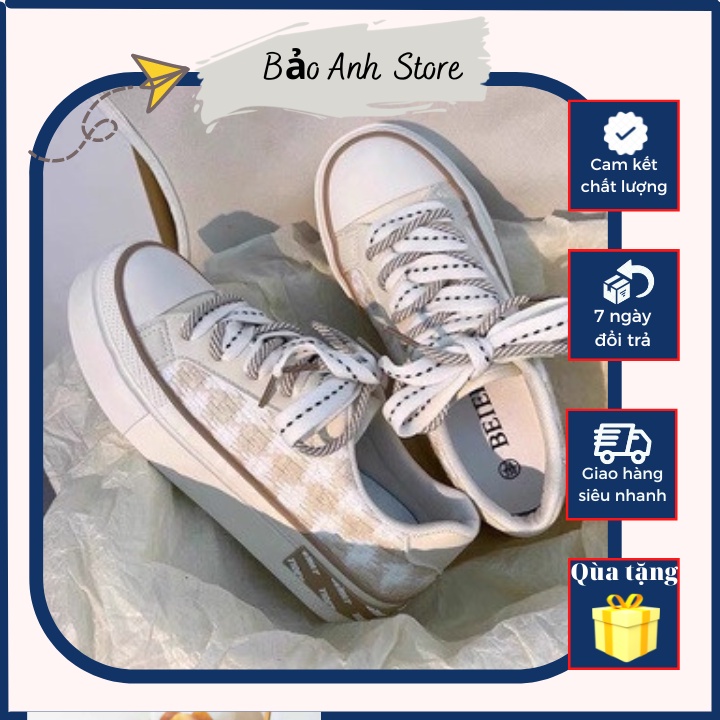 Giày thể Thao Sneaker Nữ Basicc Bông Lúa Siêu Hót Phối Sọc