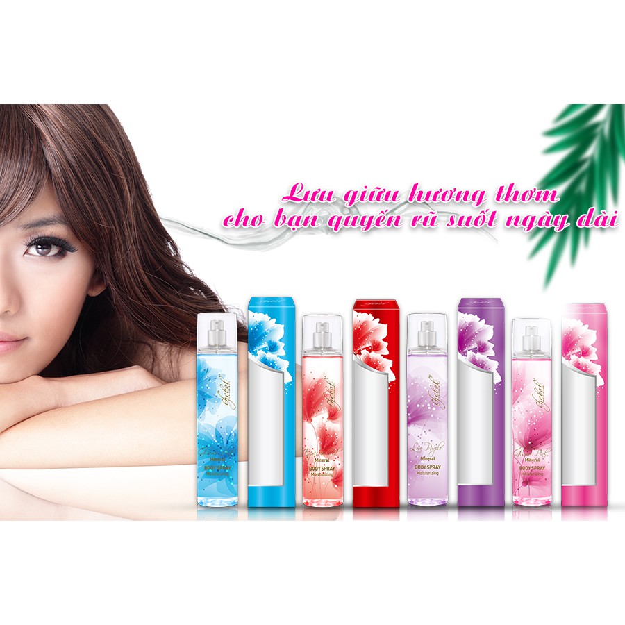 Xịt body spray tinh dầu nước hoa pháp sắc hồng quyến rũ Thebol 135ml