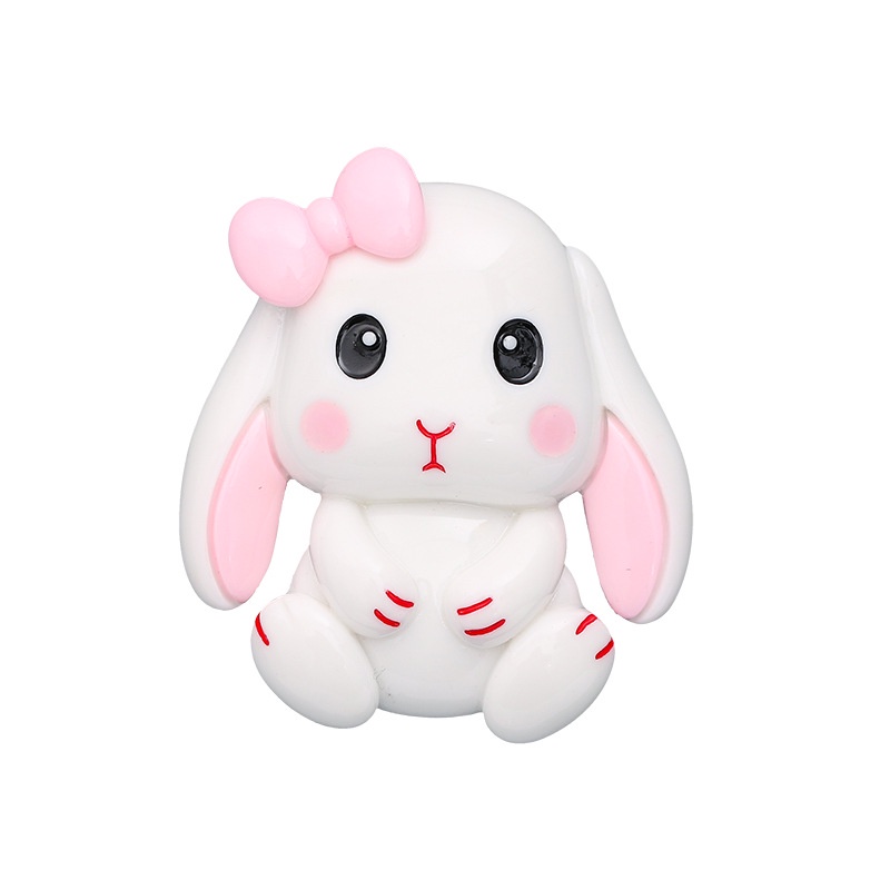 Set 2 Phụ Kiện Hình Thỏ Tai Dài Bằng Resin Dùng Trang Trí Ốp Điện Thoại/ Đồ Dùng Văn Phòng