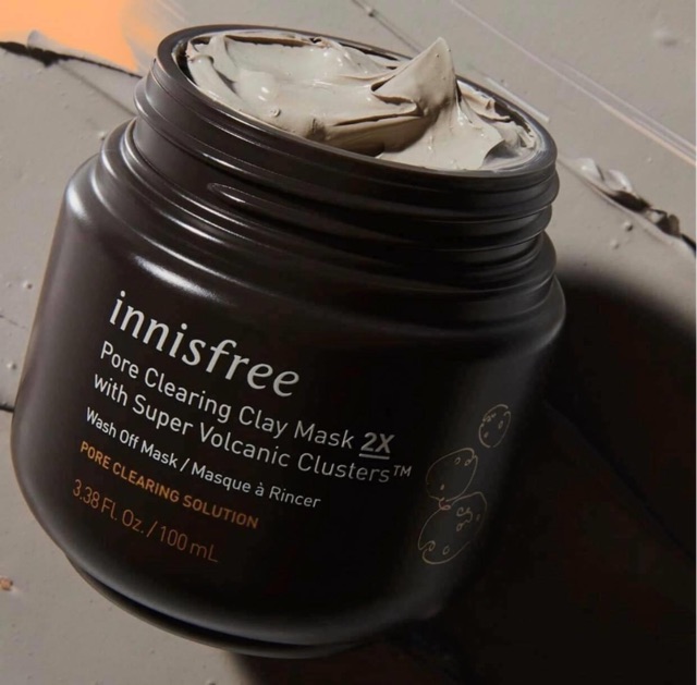 Mặt nạ đất sét tro núi lửa Innisfree super Volcanic pure clay mask 2x