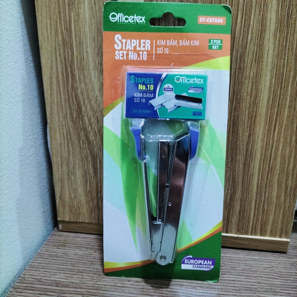 Combo Bấm Kim + 1 Hộp Kim Officetex CST006