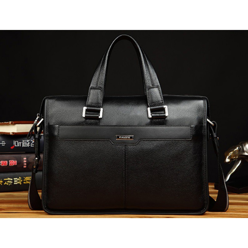 túi xách da thật hàng thương hiệu P.KUONE dùng vừa  laptop 15.6 icnh | BigBuy360 - bigbuy360.vn