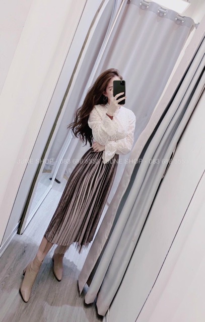 Chân váy Nhung Mặc 2 Mặt