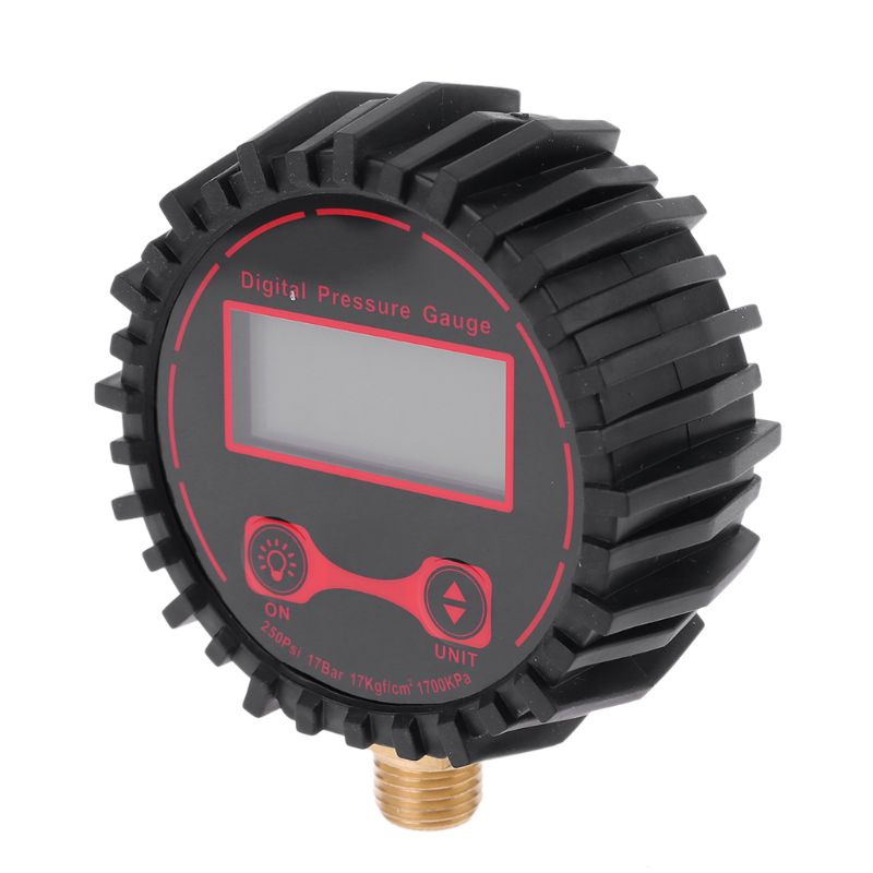 Đồng Hồ Đo Áp Suất Lốp Xe Kỹ Thuật Số 0-250 Psi 1 / 4 "Kèm Đèn Pin