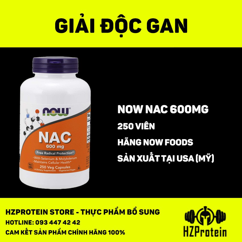 NOW NAC 600MG - VIÊN UỐNG GIẢI ĐỘC GAN, HẠ MEN GAN, BẢO VỆ PHỔI, HỆ HÔ HẤP