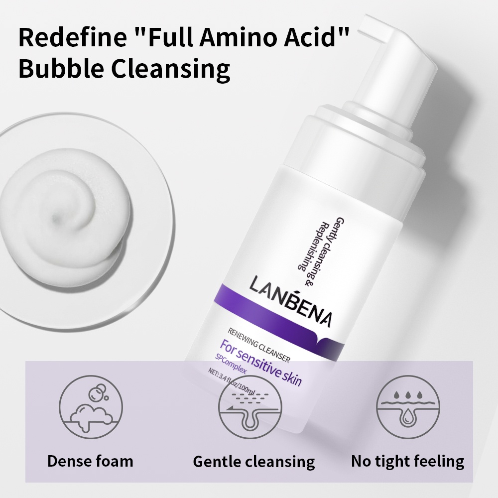 Sữa rửa mặt Lanbena tạo bọt chứa Amino Acid chống nếp nhăn và ngừa lão hóa 100ml