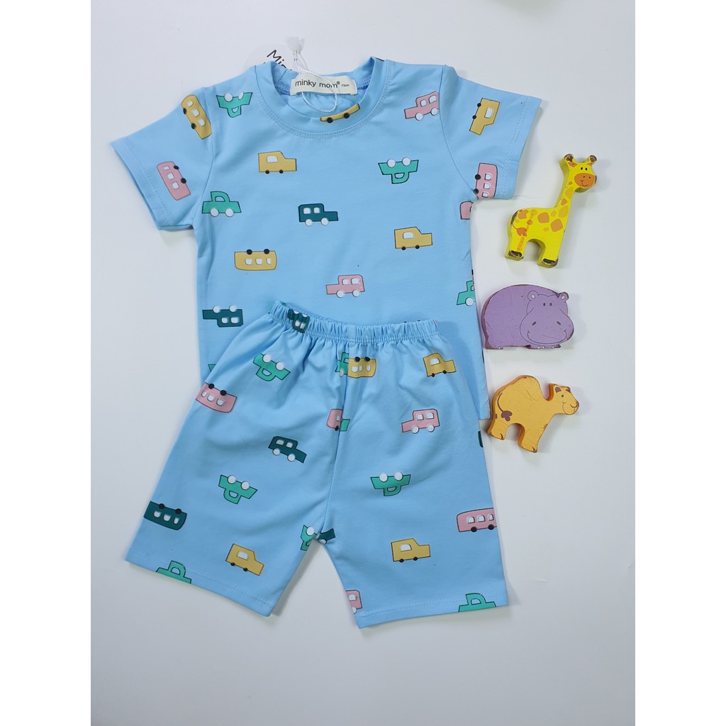 Bộ Cộc Tay MINKY MOM COTTON 100% In Hình Toàn Thân Cho Bé TN-IN22