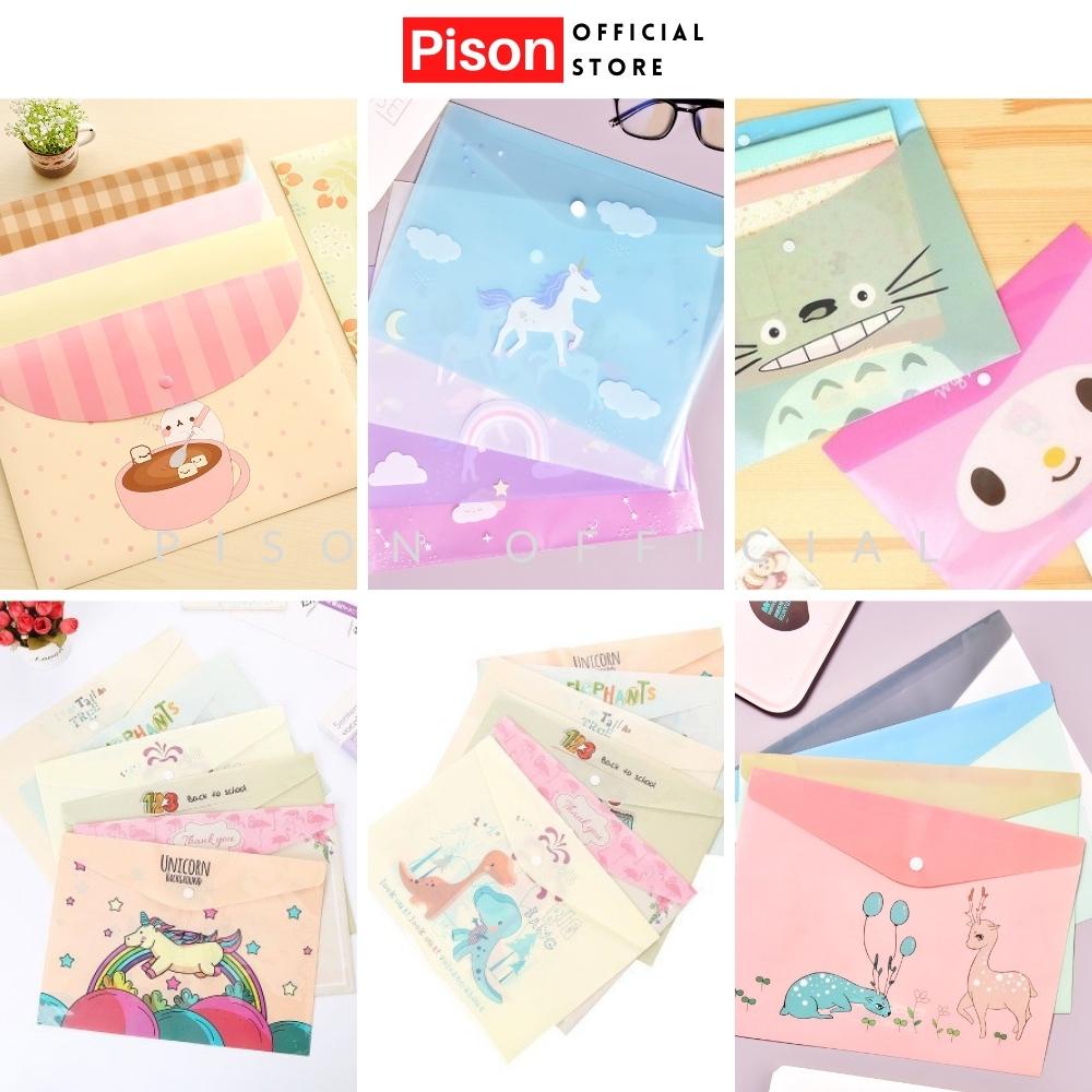 Túi tài liệu hạt nút A4 Pison đựng đồ dùng cá nhân 32*24cm – SP0334 – 1 cái