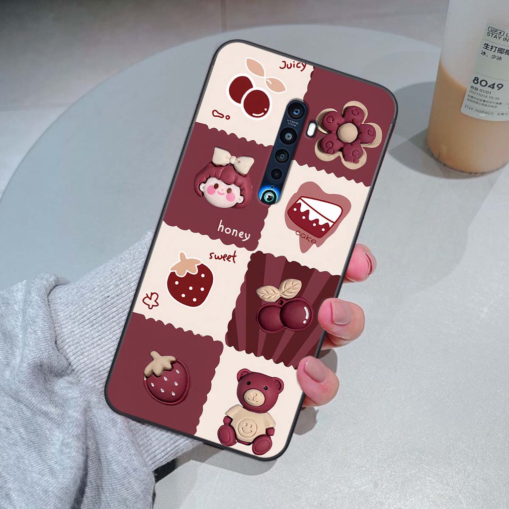 Ốp Oppo Reno 2f / Reno2 F in hình trái tim, caro kẹo ngọt đầy cá tính siêu đẹp siêu chất