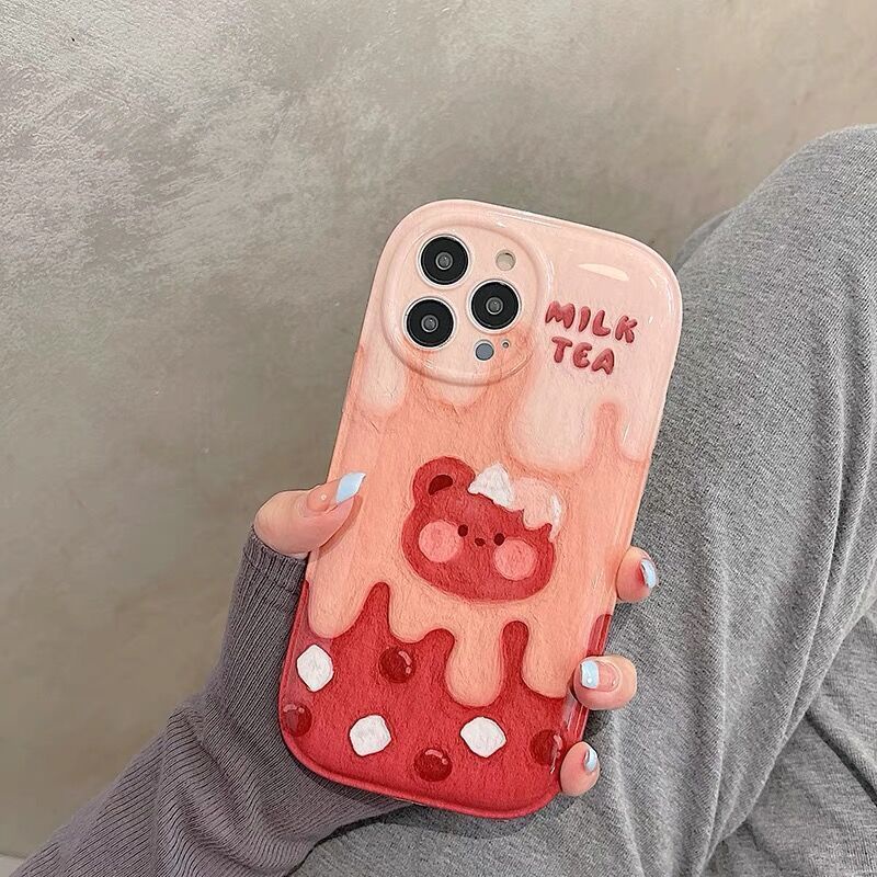 Ốp Điện Thoại In Hình Gấu Kem Cho IPhone 12 13 11 Pro Max X Xs Max Xr