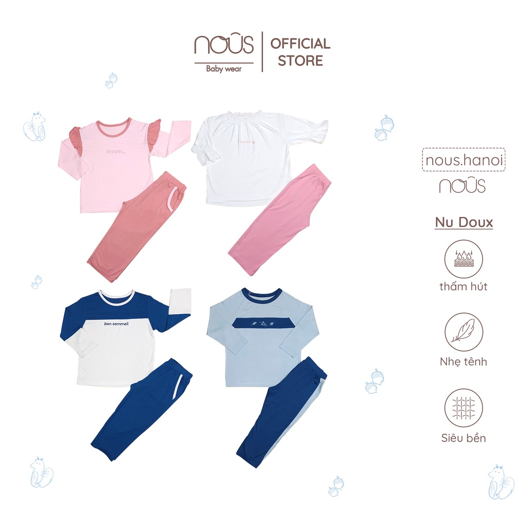 Bộ Quần Áo Dài Nous Kid Pyjamas Nous cho bé Trai - Gái ( Size từ 2-3Y đến 5-6Y)