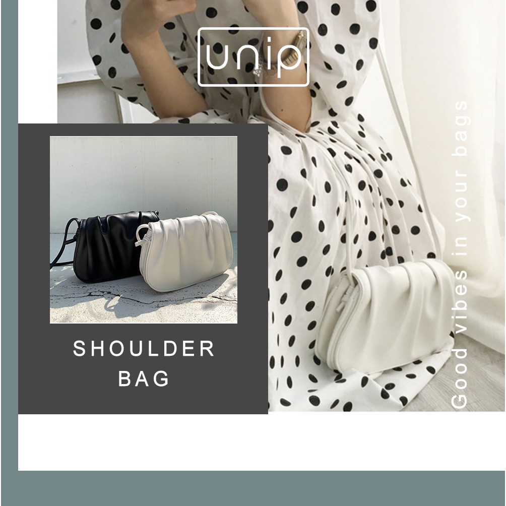 Túi xách nữ, túi đeo vai nữ bèo nhún da mềm - UniP