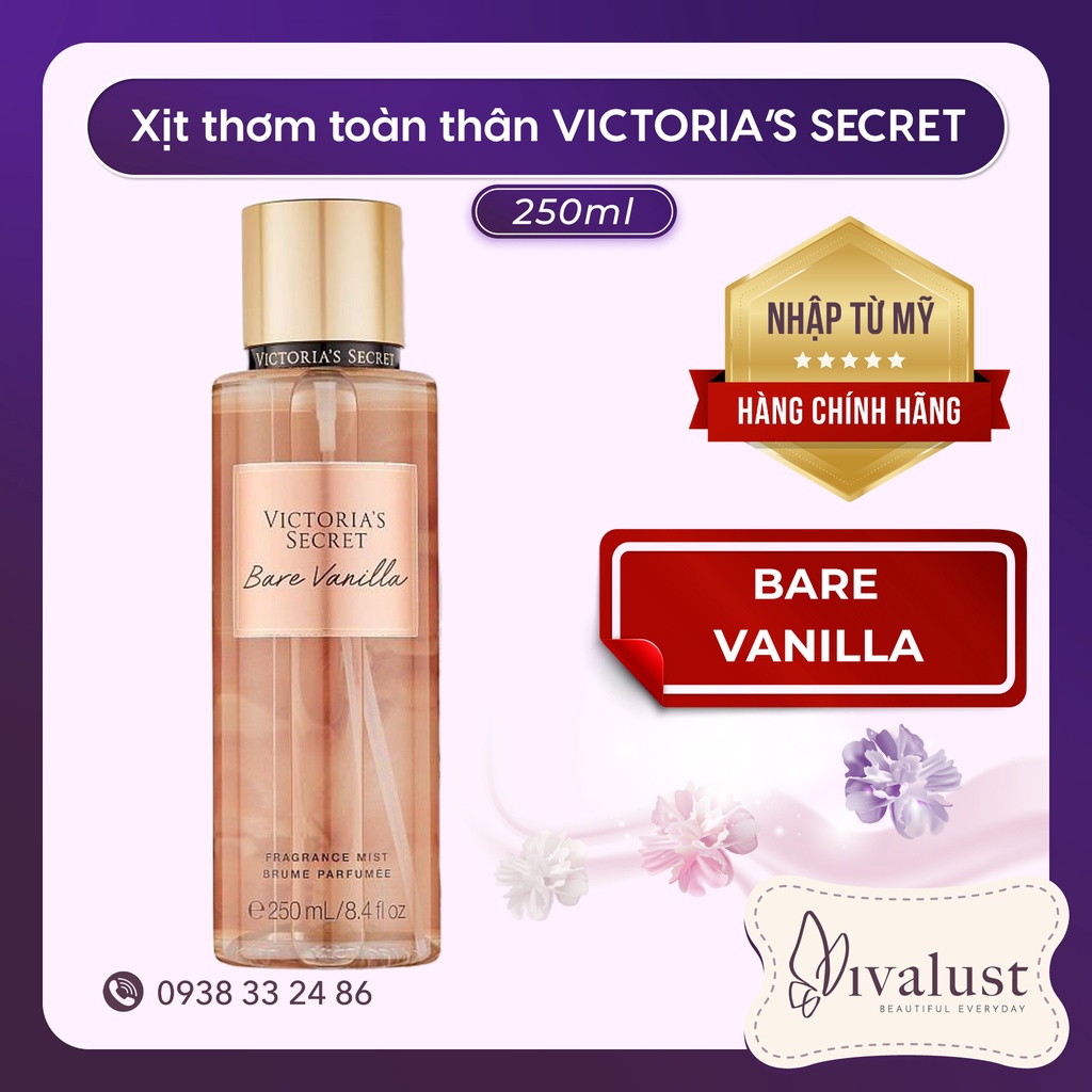 Xịt thơm toàn thân BARE VANILLA - Victoria's Secret