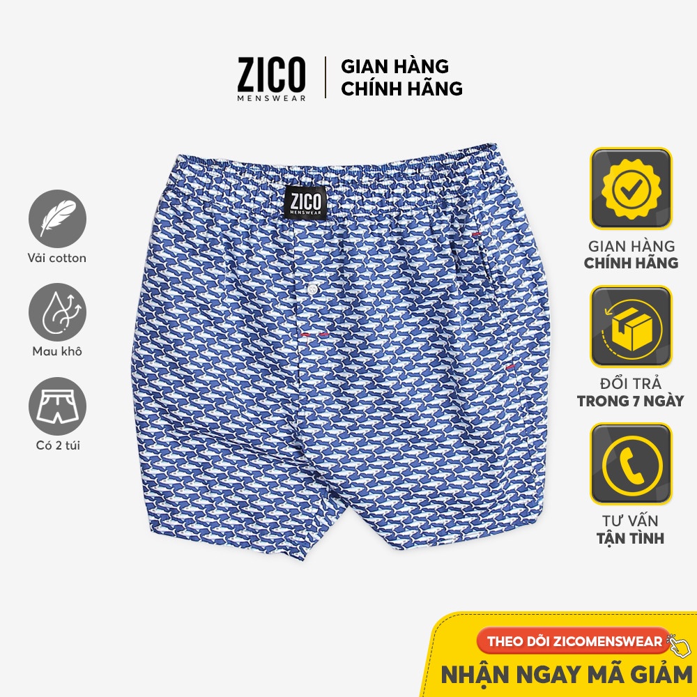 Quần ngủ nam mặc nhà ZICO MENSWEAR họa tiết Xanh Cá Mập - ZC36