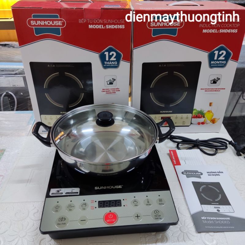 Bếp từ đơn SUNHOUSE SHD6165 cs 2000w tặng kèm nồi lẩu hàng chính hãng bao lỗi đổi