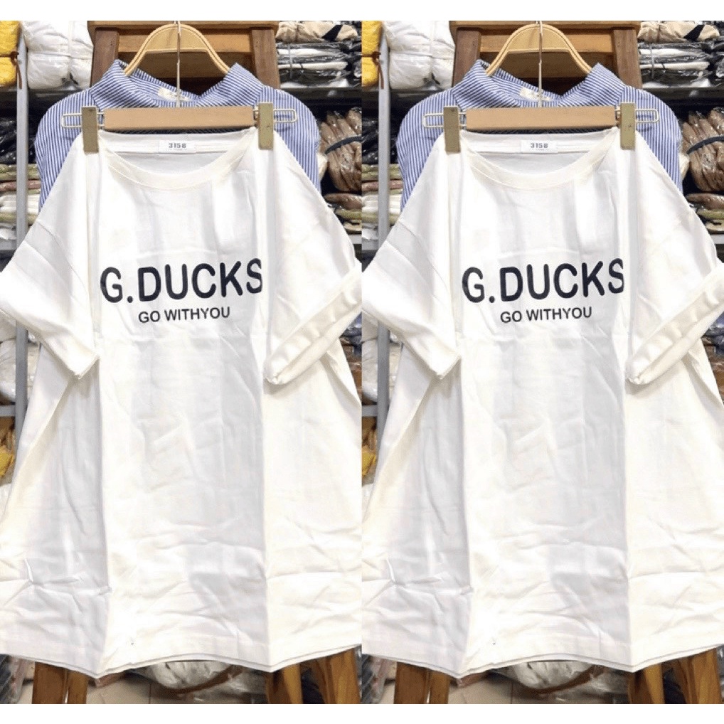 [ Hình Thật 100%] Áo Thun 3158 Unisex Form Rộng Tay Lỡ  In Chữ G.Ducks Chất Cotton Khô Chuẩn Form  - ĐĂNG QUANG CLOTHER