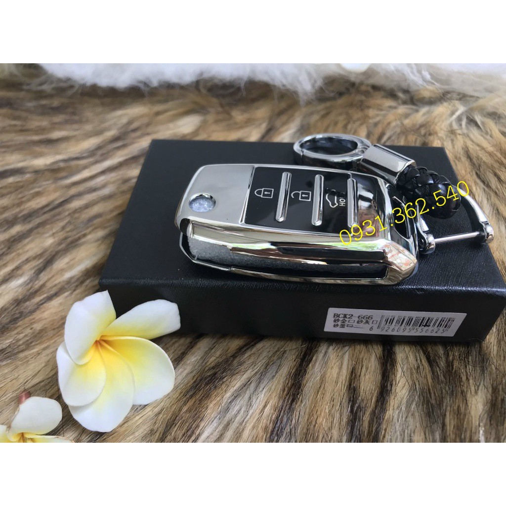 Ốp chìa khóa Kia Sorento, Morning, Cerato, K3 Mẫu Silicoll tráng gương chìa 3 nút