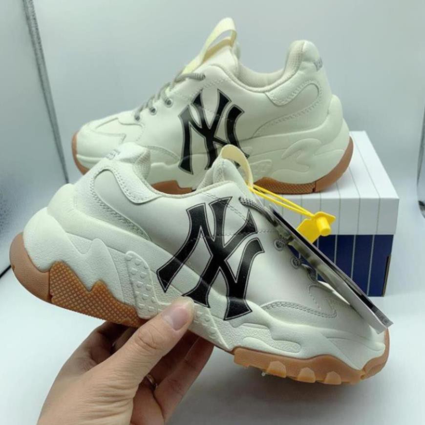 Giầy Thể Thao Sneaker Nam Nữ,Giầy MLB NY ĐẾ NÂU, Độn Đế Tăng Chiều Cao Siêu Hot Full size (36-43)